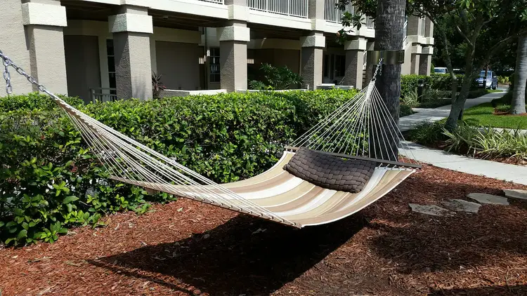 Let time go by as you sway gently in an outdoor hammock.