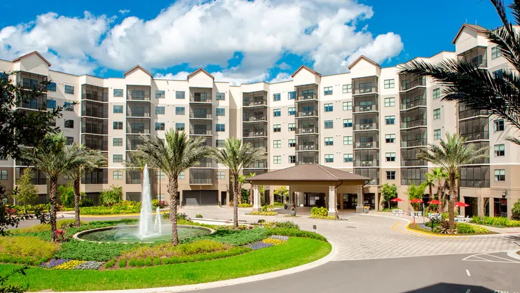Porte Cochere and Courtyard Fountain